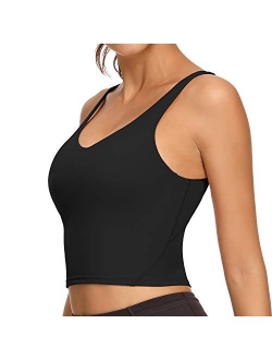 Workout Crop Tops for Women Athletic Tank Tops with Built in Bra Supportive Sports Bra