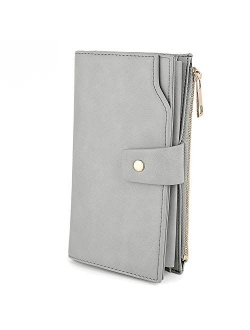 Wallets for Women Wristlet RFID Large Capacity PU Leather Clutch Card Holder Organizer Ladies Purse Strap 459