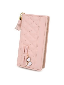 Women Long Wallet PU Leather Clutch 5.5" Phone Case 12 Card Slots Holder Zipper Pocket Purse