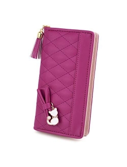 Women Long Wallet PU Leather Clutch 5.5" Phone Case 12 Card Slots Holder Zipper Pocket Purse