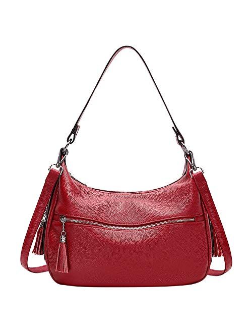 OVER EARTH Womens Handbags Soft Leather Hobo Shoulder Bag Ladies Crossbody Tote Purses with Tassel