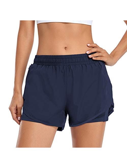 REKITA Womens Running Shorts with Liner Athletic Shorts with Pockets Workout Shorts