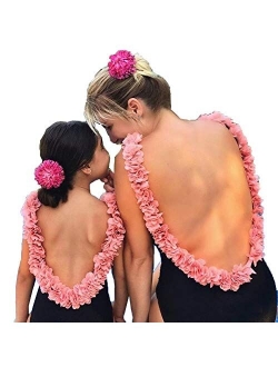 Ladies 3D Flower Bikini Women Backless Petal Swimsuit Summer Beach Bikini Mother Daughter Family Matching Swimwear