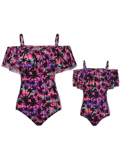 DAYU Mother Daughter Swimsuits Fashionable Bathing Suit Family Matching Swimwear for Women and Girls