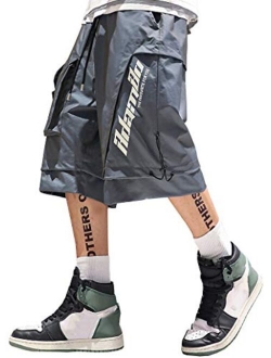 Men's Hiphop Techwear Cargo Jogger Shorts Active Pants with Pockets