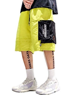 Men's Hiphop Techwear Cargo Jogger Shorts Active Pants with Pockets