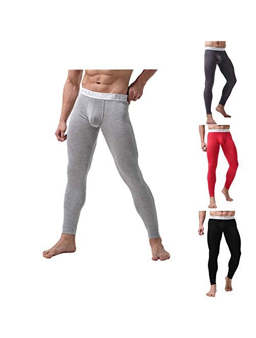 HONIEE Men's 2 in 1 Ultra Soft Thermal Underwear Bottoms