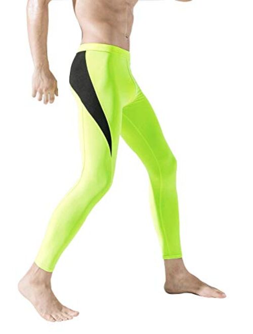 HONIEE Men's Thermal Underwear Color Blocking Long Johns Compression Pants