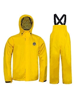 Navis Marine Fishing Jacket with Bib Pants Waterproof Men Women Rain Suits Breathable Durable