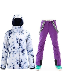 Women's Ski Snowboard Jackets Pants Set Windproof Waterproof Snow Jacket Ski Suits Rain Jacket