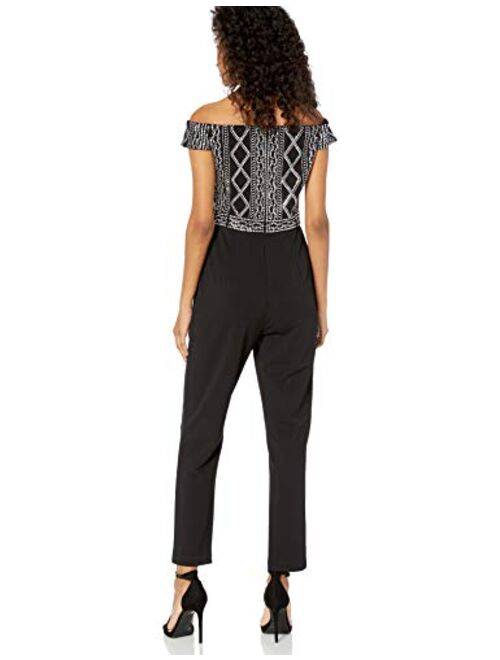 Adrianna Papell Women's Crepe Bead Jumpsuit