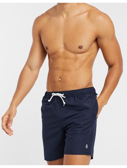 Original Penguin new daddy swim shorts in dark sapphire