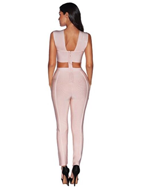 meilun Women's Bandage Jumpsuit Bodysuit Bodycon Romper Pants