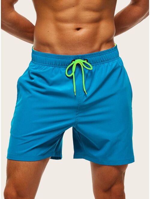 Shein Men Drawstring Waist Swim Trunks