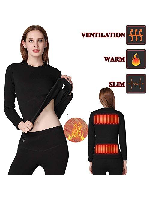 FERNIDA Heated Underwear Electric Insulated Thermal Heating T Shirts (Battery Included)