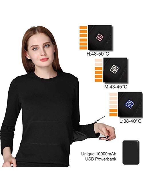 FERNIDA Heated Underwear Electric Insulated Thermal Heating T Shirts (Battery Included)