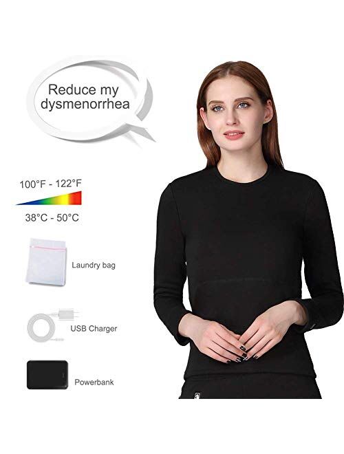 FERNIDA Heated Underwear Electric Insulated Thermal Heating T Shirts (Battery Included)