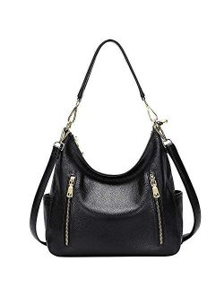 Genuine Leather Purses and Handbags for Women Hobo Shoulder Bag Ladies Crossbody Bags Medium