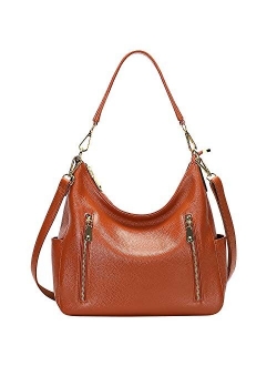 Genuine Leather Purses and Handbags for Women Hobo Shoulder Bag Ladies Crossbody Bags Medium