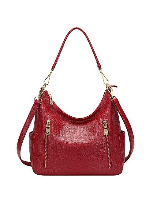 OVER EARTH Genuine Leather Purses and Handbags for Women Hobo Shoulder Bag Ladies Crossbody Bags Medium