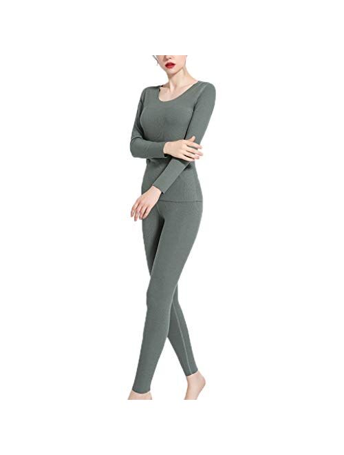 Women’s Thermal Underwear Set Stretchy Cotton Ladies Long Johns Underwear Women Base Layer