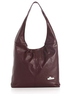 Liatalia Womens Large Hobo Bag - Leather Shoulder Handbag Italian Soft Leather - OLIVIA