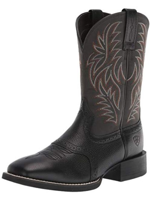 Ariat Sport Wide Square Toe Western Boots – Men’s Country Leather Work Boot