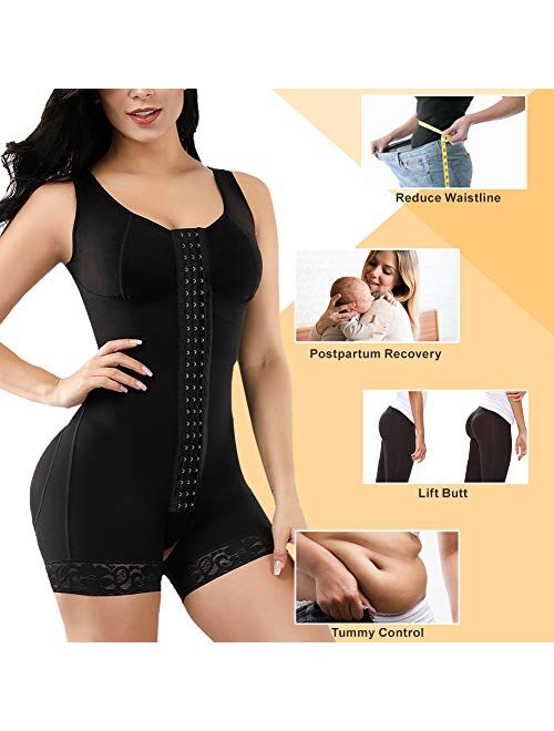 Wonder-Beauty Shapewear for Women Body Shaper Firm Tummy Control Butt Lifter Bodysuit Plus Size