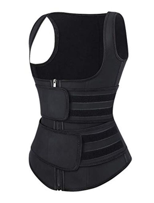 Lover-Beauty Waist Trainer for Women Underbust Latex Corset Vest Waist Trainer Cincher Steel Bone Body Shaper Vest Corset