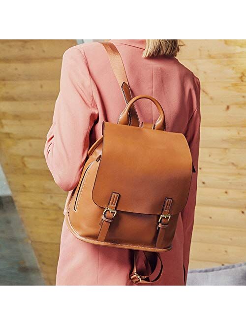 Angle-w Stylish Design,Simple Travel, Shoulder Bag Handbag Leather Large Capacity Uncivilised Korean Leisure Travel Bag Ladies Dual-use Backpack Soft Leather Turgid Let u