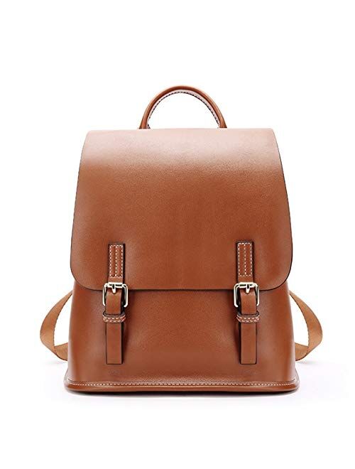 Angle-w Stylish Design,Simple Travel, Shoulder Bag Handbag Leather Large Capacity Uncivilised Korean Leisure Travel Bag Ladies Dual-use Backpack Soft Leather Turgid Let u