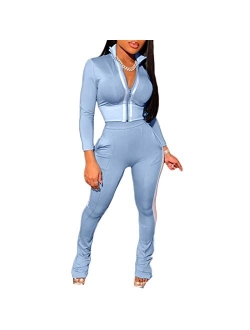 Adogirl Womens Sweatsuit Set Two Piece Outfits Top + Skinny Long Pants Tracksuits Jogging Suits Jumpsuits