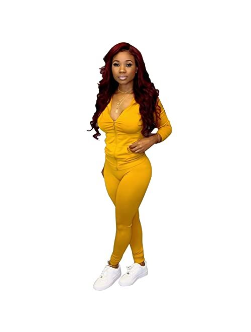 Adogirl Womens Sweatsuit Set Two Piece Outfits Top + Skinny Long Pants Tracksuits Jogging Suits Jumpsuits