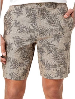 Men's Sable Fern-Print Flat Front Walking Shorts