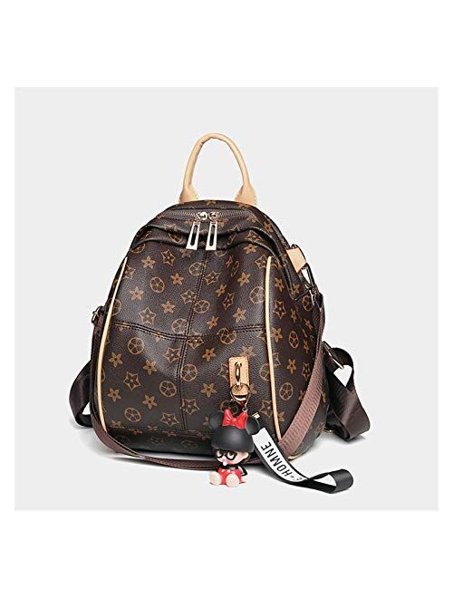 TAHMM Autumn and Winter New Shoulder Bag Female Leather Small Backpack Personal Bag Street Trend Handbags Fashion Wild Travel Bag (Color : Brown)