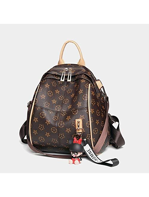 TAHMM Autumn and Winter New Shoulder Bag Female Leather Small Backpack Personal Bag Street Trend Handbags Fashion Wild Travel Bag (Color : Brown)