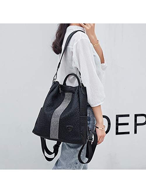 TAHMM Japanese Style Fashion Shoulder Bag Female Leather Bag New Tide net red Backpack Korean Explosion Models Sheep Skin Hand Bag Travel Bag (Color : Black)