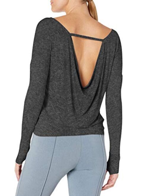 Bestisun Open Back Long Sleeve Tunic Workout Tops Yoga Clothes Long Sleeve Backless Gym Yoga Shirts for Women