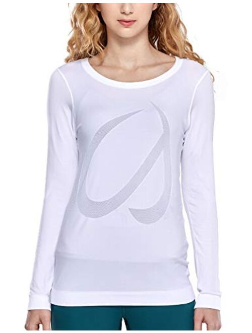 CRZ YOGA Women's Seamless Athletic Long Sleeves Sports Running Shirt Breathable Gym Workout Top