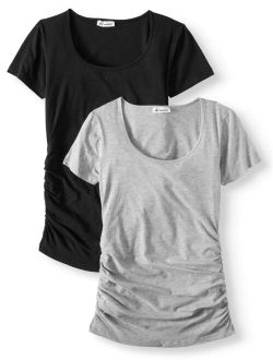 Oh! Mamma Maternity Scoop Neck Tee 2 Pack - Available in Plus Sizes