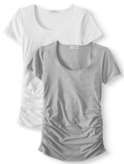 Oh! Mamma Maternity Scoop Neck Tee 2 Pack - Available in Plus Sizes