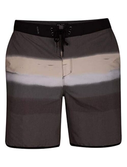 Men's Printed Stretch 18" Scallop Hem Boardshort Swim Short