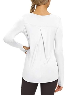 Yoga Long Sleeve Tops for Women Workout Shirts Exercise Gym Clothes Athletic Wear