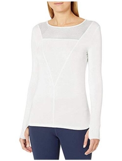 Long Sleeve Open Back Workout Tops for Women Petite Yoga Shirts Mesh Back with Thumb Hole