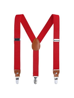 AWAYTR Kids Boys Adults Suspenders - 4 Sizes Sturdy Metal Clips Elastic Adjustable Suspender