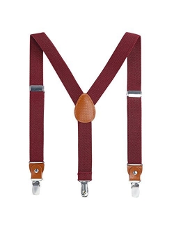 AWAYTR Kids Boys Adults Suspenders - 4 Sizes Sturdy Metal Clips Elastic Adjustable Suspender