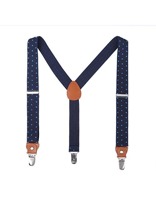 AWAYTR Kids Boys Adults Suspenders - 4 Sizes Sturdy Metal Clips Elastic Adjustable Suspender