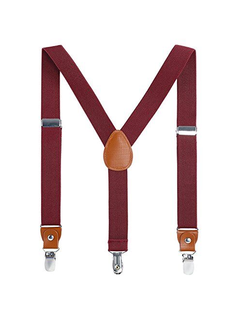 AWAYTR Kids Boys Adults Suspenders - 4 Sizes Sturdy Metal Clips Elastic Adjustable Suspender