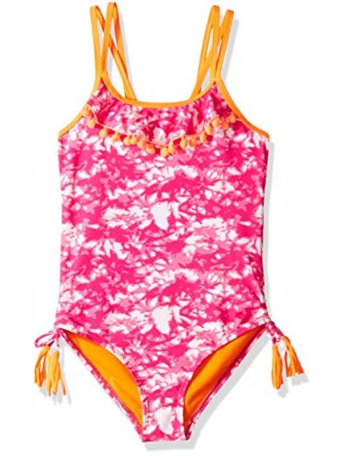 Limited Too Girls' One Piece Swimsuit with Ruffle and Tassels