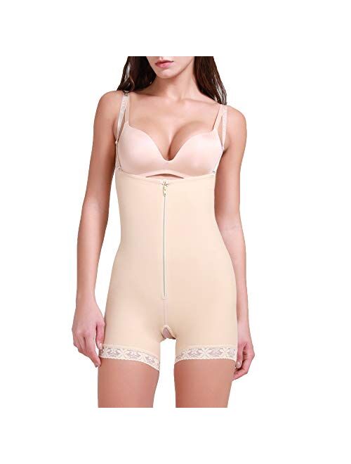 MISS MOLY Women Compression Garments After Liposuction Waist Trainer Bodysuit Shapewear Tummy Control Open Bust Body Shaper